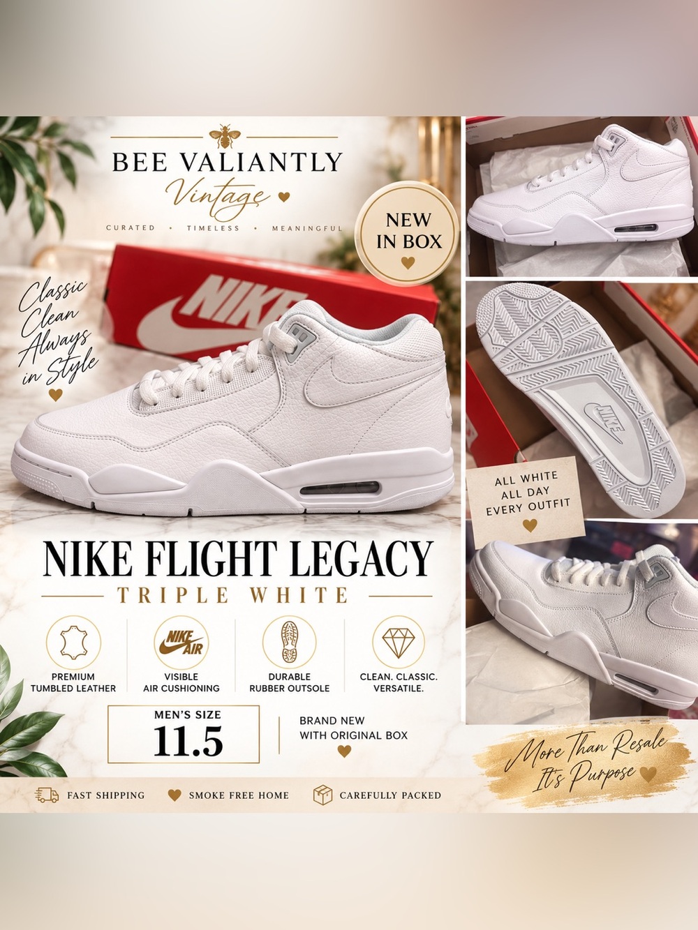 Nike White Air Flight Legacy Men's | NIB